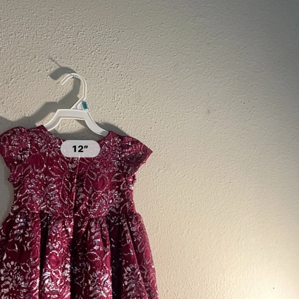 Elegant Burgundy Lace Kids Dress